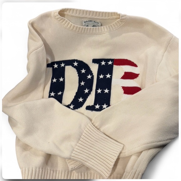 Dairy Boy Cream Sweater with Star Patterned Letters - Picture 6 of 6
